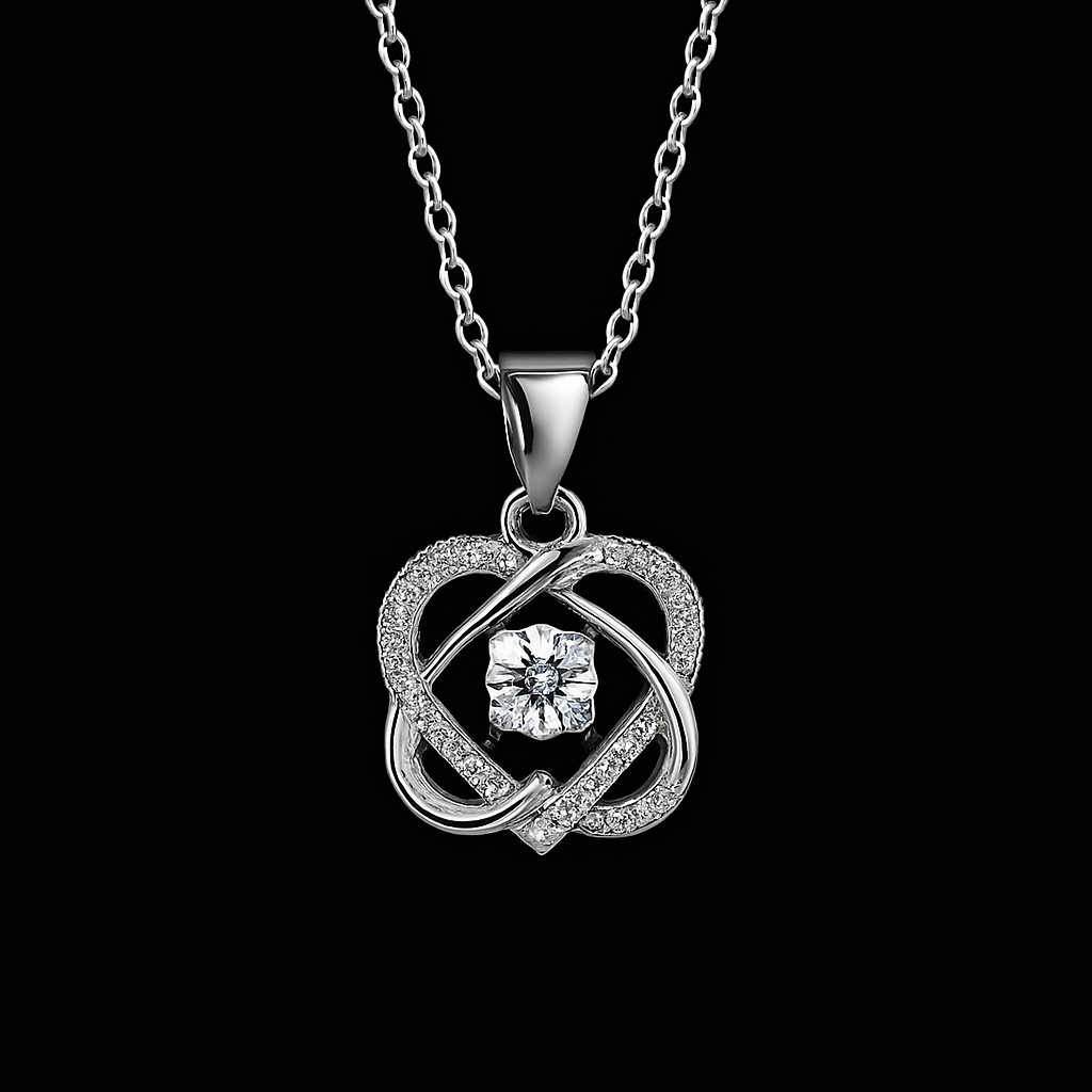 Loraventi Amoréa Herzkette in Silber mit funkelndem Zirkon – limitiert & elegant