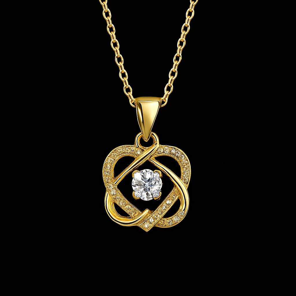 Goldene Herzkette von Loraventi mit Zirkonstein – Amoréa Kollektion
